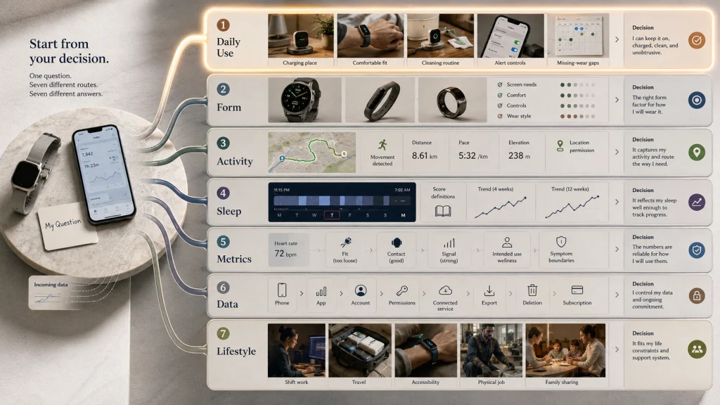 Seven Wearable Decision Routes