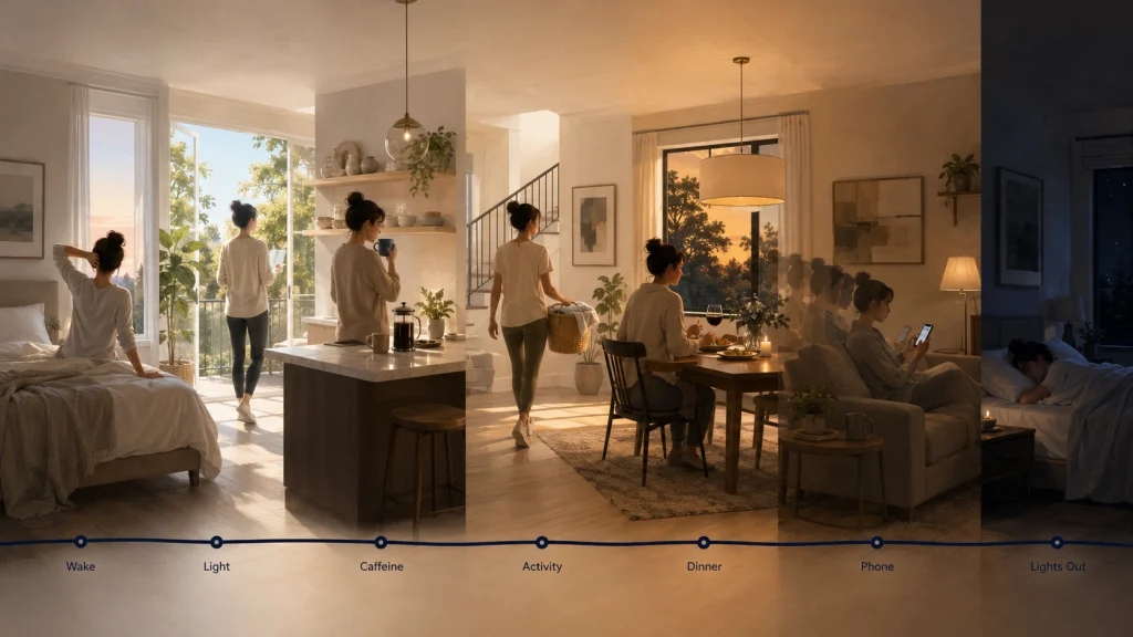 Wake to Bed Behavior Timeline