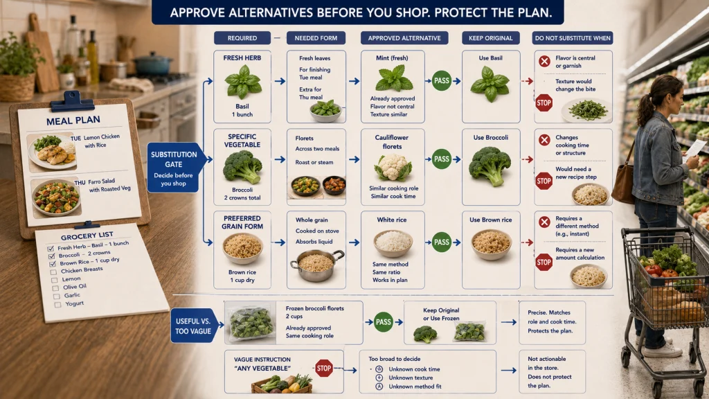 Acceptable Grocery Substitutions