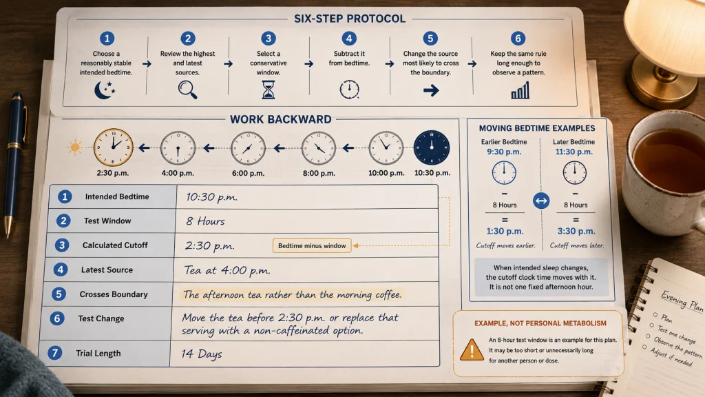 Bedtime Backward Caffeine Cutoff Worksheet