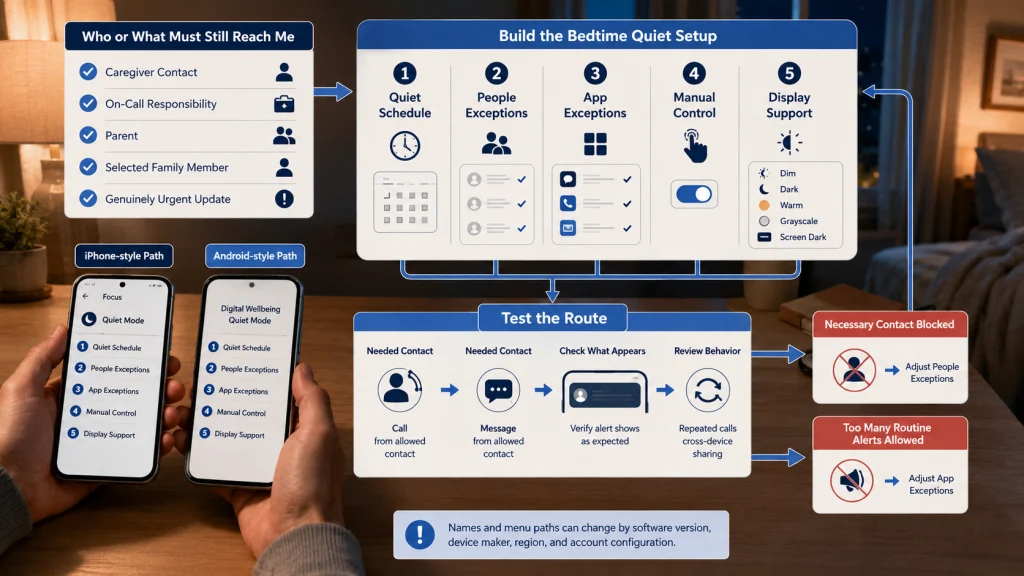 Bedtime Notification Settings Checklist