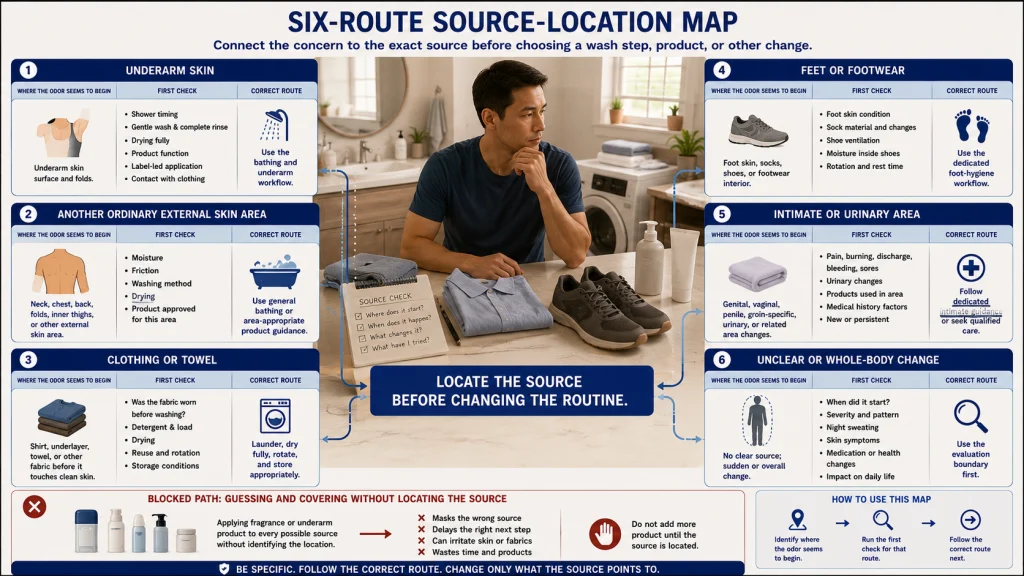 Body Odor Source Location Routing Map