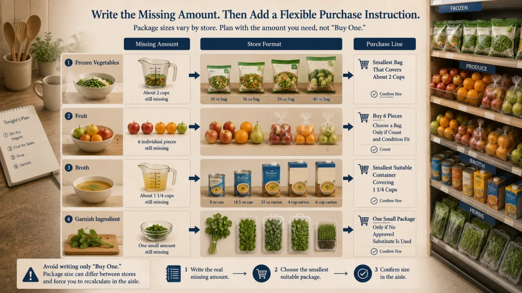 Convert Missing Amounts Into Purchase Quantities