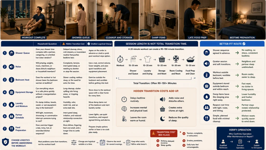 Evening Workout Home Friction Checklist
