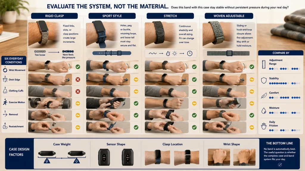Fitness Tracker Band Adjustment Types