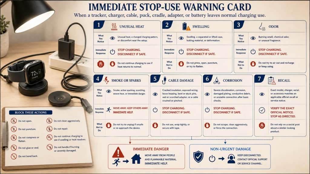 Fitness Tracker Charging Stop Conditions