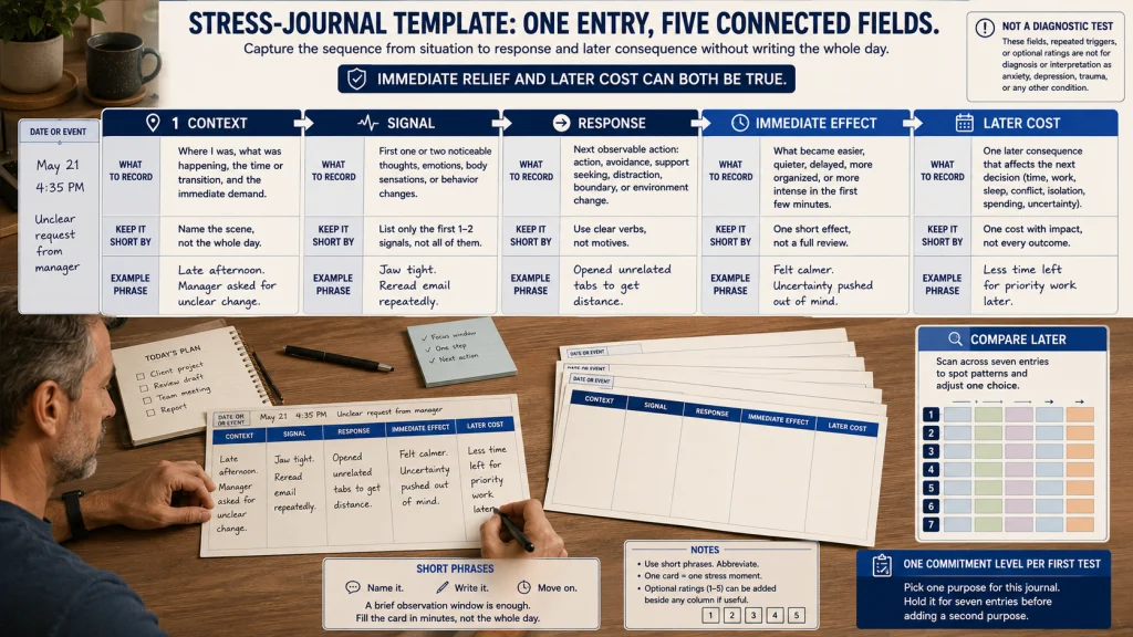 Five Field Stress Journal Template