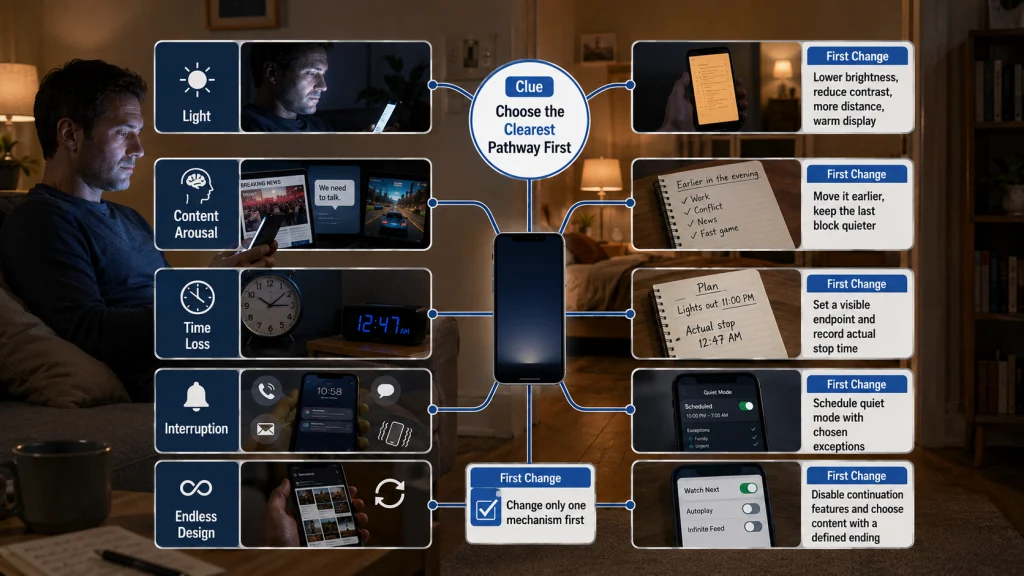 Five Phone Use Pathways Before Bed