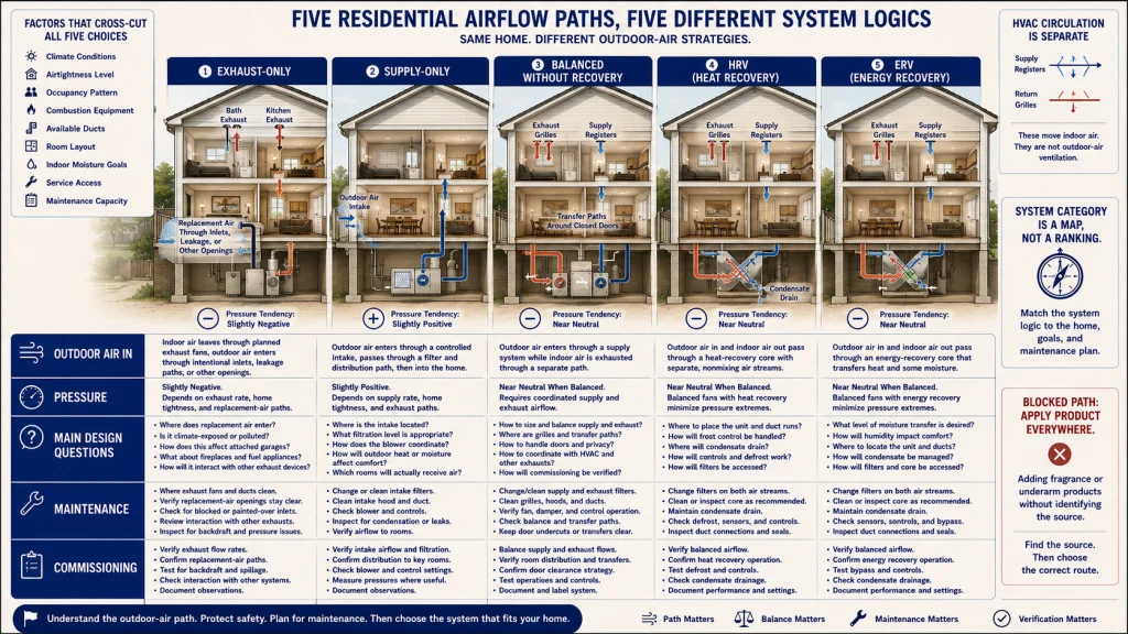 Five Whole House Ventilation System Categories