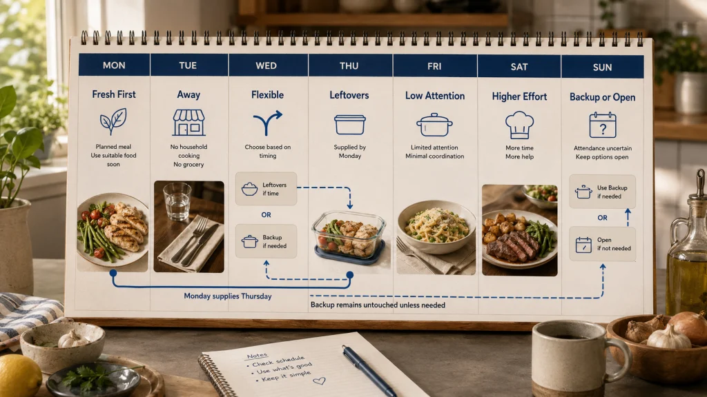Flexible Weekly Meal Format Calendar