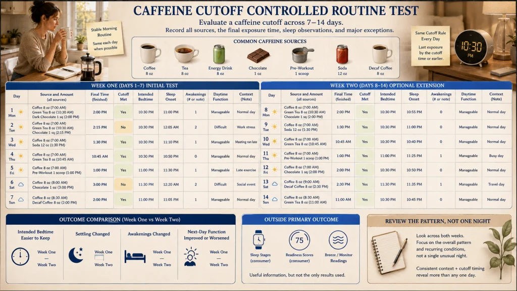 Fourteen Day Caffeine Cutoff Log