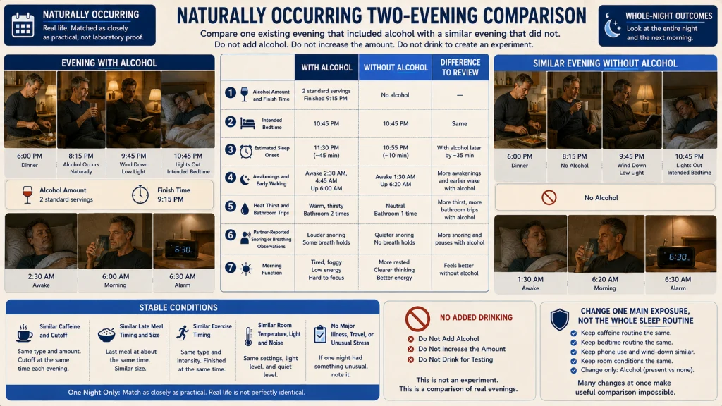 Matched Evenings Alcohol and Sleep Comparison