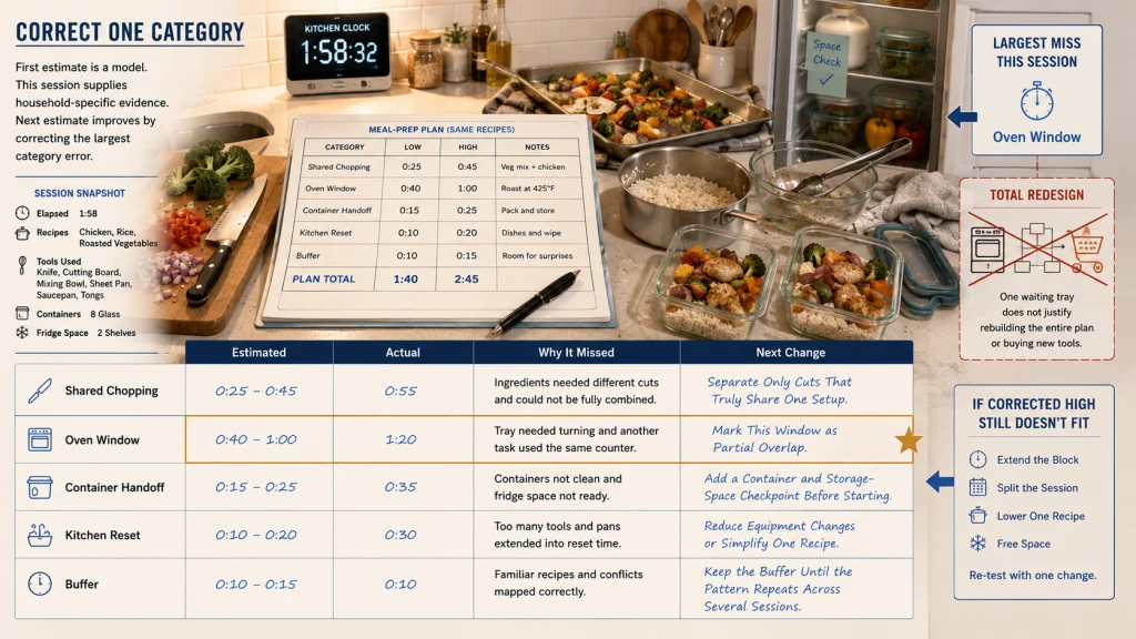 Meal Prep Estimate Versus Actual Review
