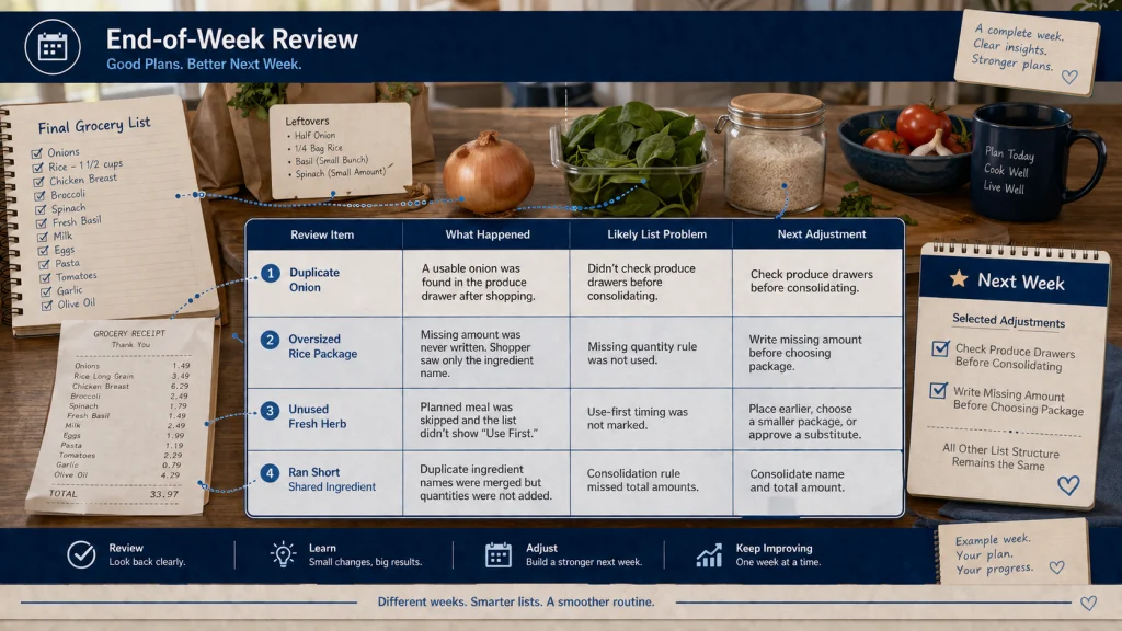 Post Shopping Grocery List Review