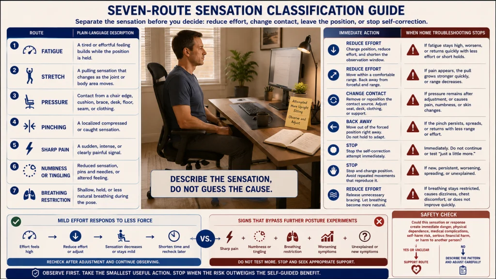 Posture Discomfort Sensation and Action Guide