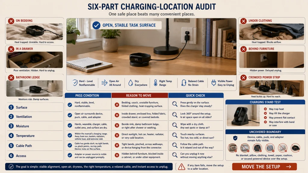 Safe Fitness Tracker Charging Location