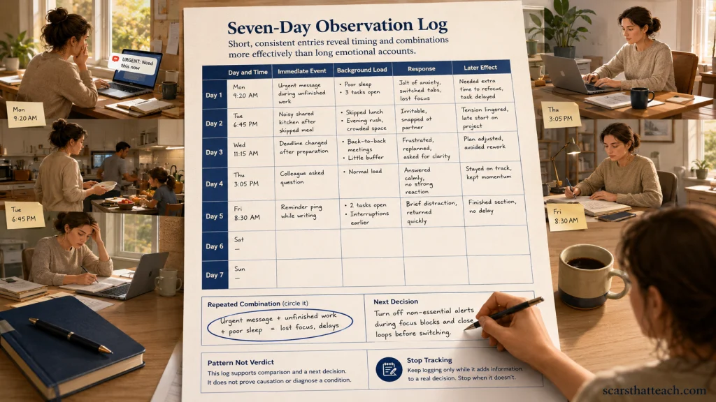 Seven Day Stress Trigger Log