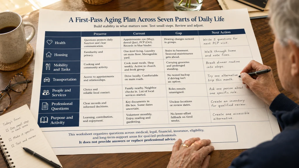 Seven Domain Aging Plan Worksheet