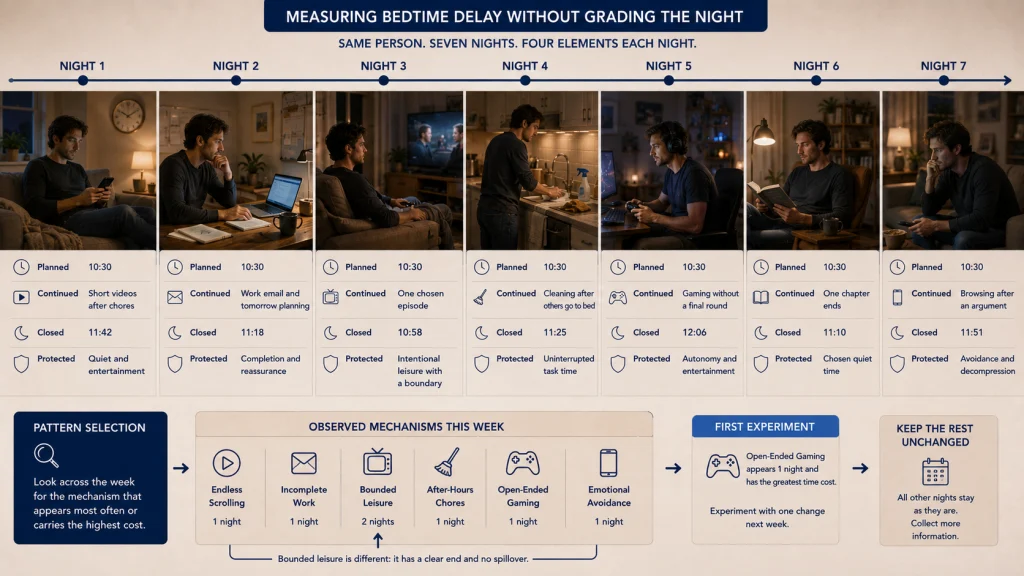 Seven Night Bedtime Delay Log