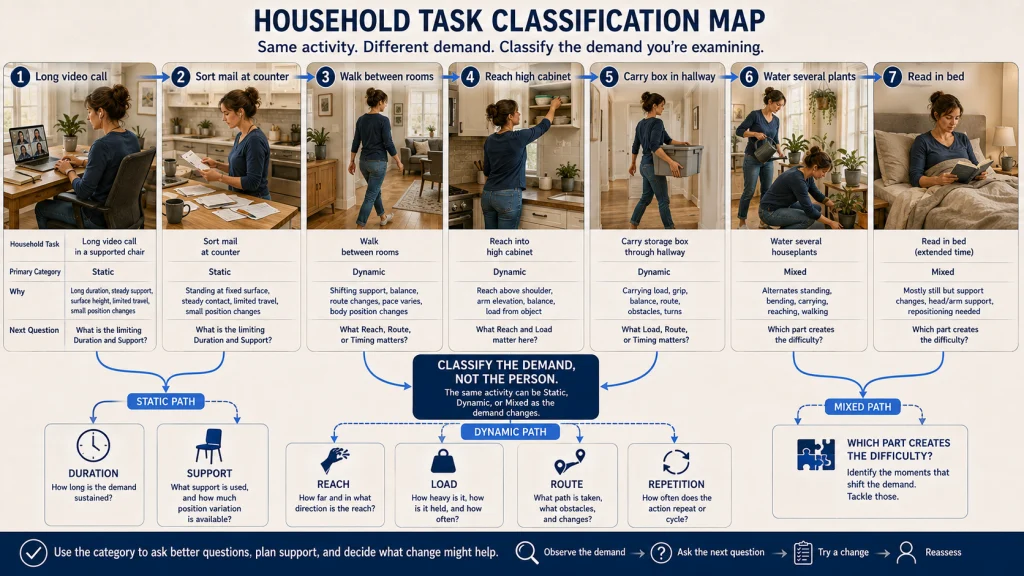 Static Dynamic and Mixed Household Tasks