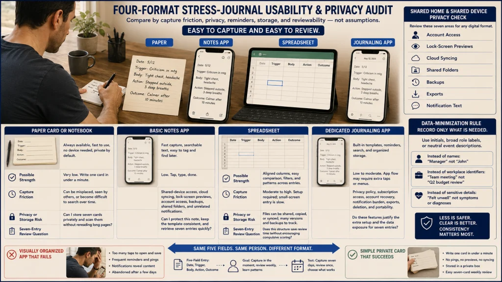 Stress Journal Format and Privacy Comparison