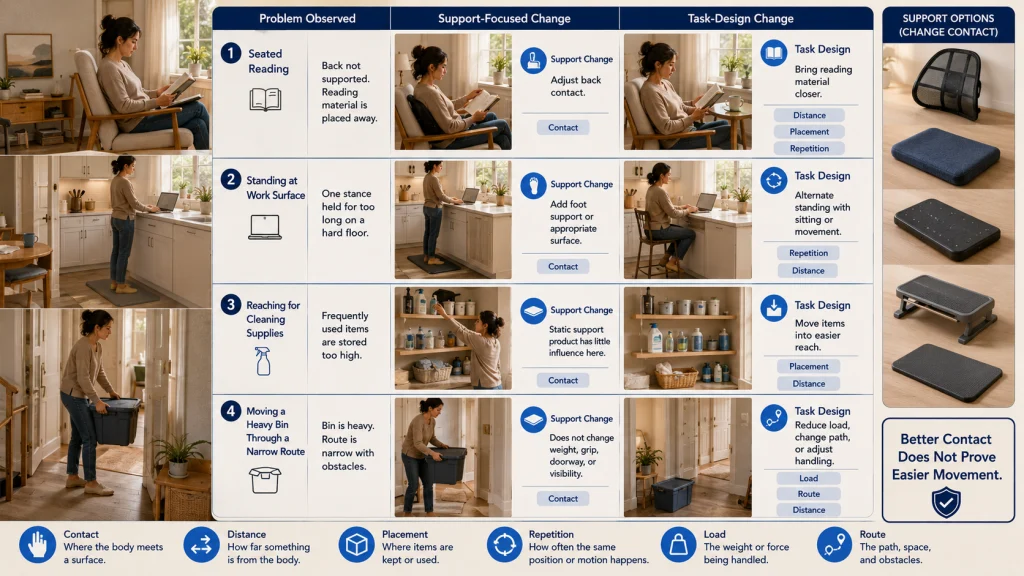 Support Change Versus Task Design