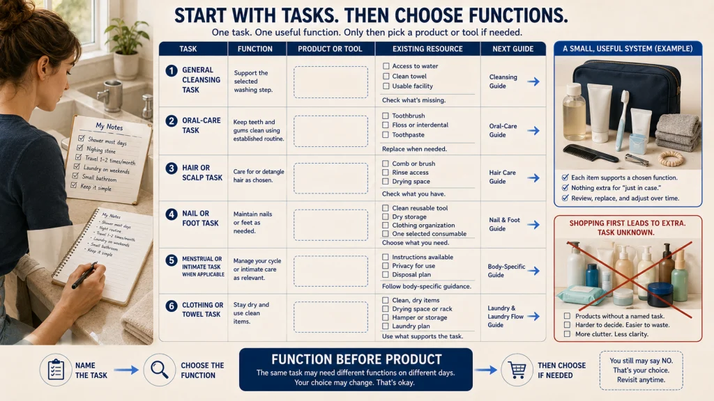 Task to Hygiene Product Function