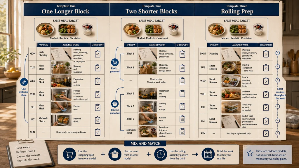 Three Complete Meal Prep Schedule Templates