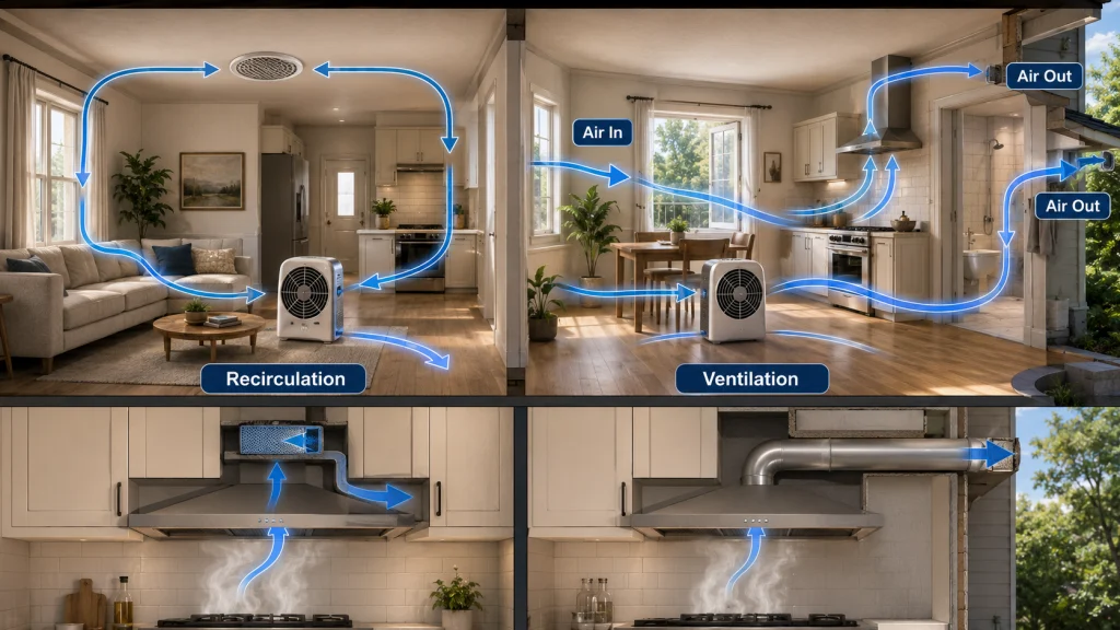 Ventilation Versus Recirculation Air Paths