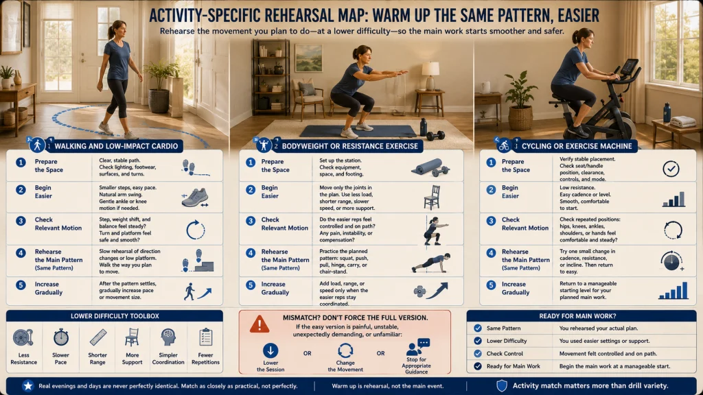 Walking Strength and Cycling Warm Up Examples