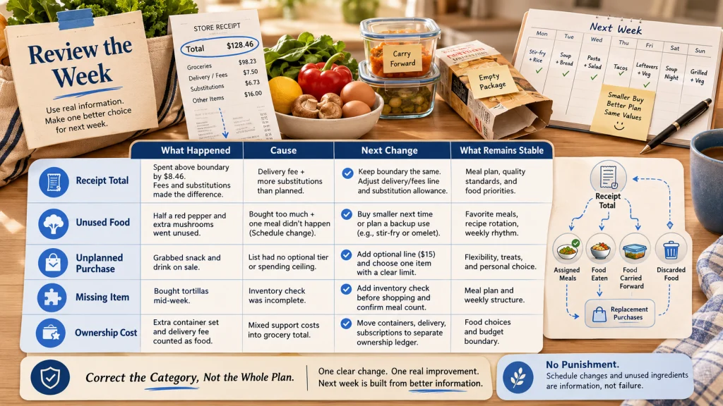 Weekly Meal Prep Spending and Waste Review