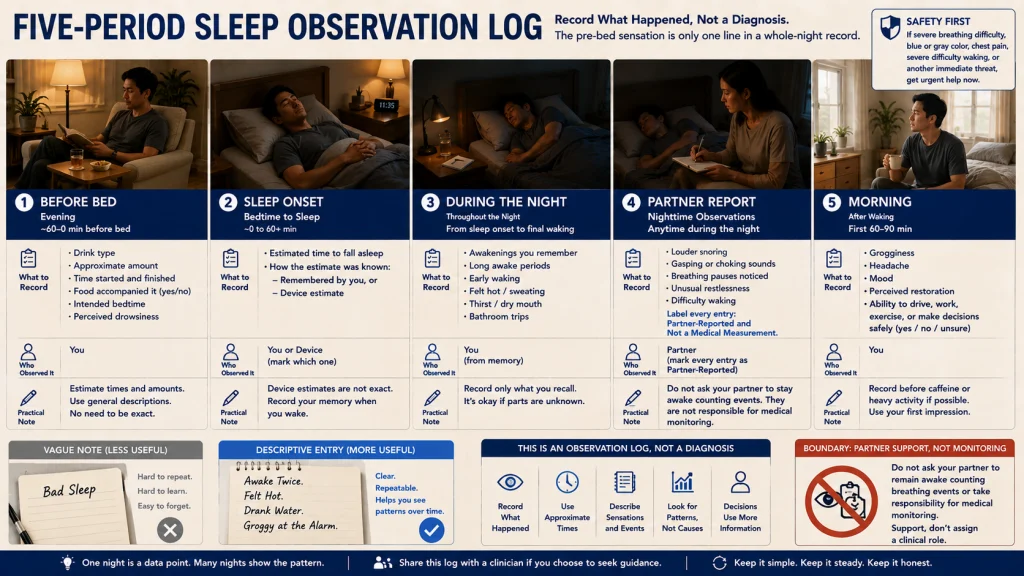 Whole Night Alcohol and Sleep Observation Checklist