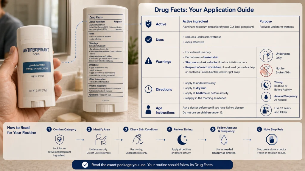 Antiperspirant Drug Facts Guide