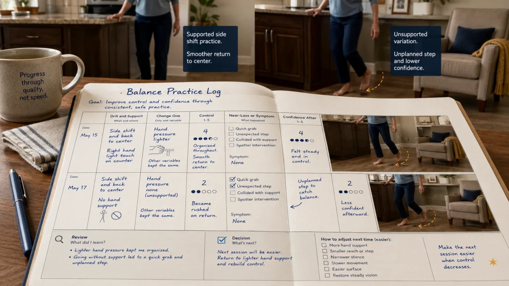 Balance Practice Progression Log