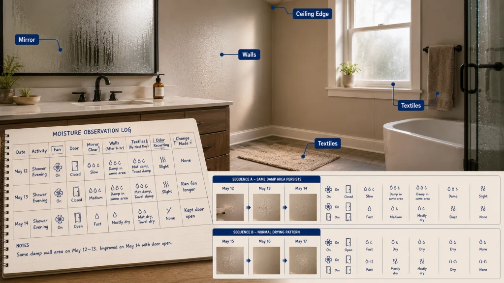 Bathroom Moisture Drying Response Log