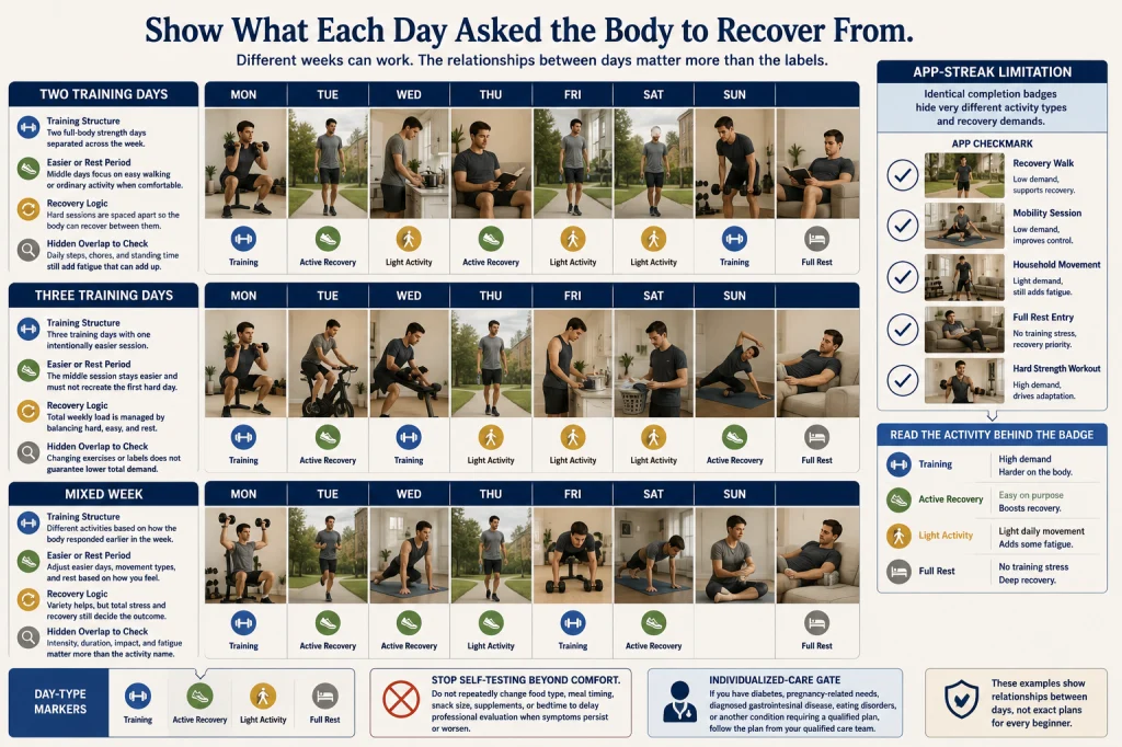 Beginner Weekly Recovery Examples
