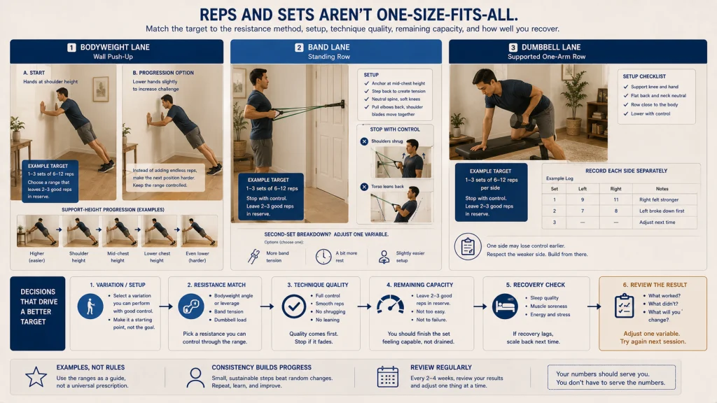 Bodyweight Band Dumbbell Dose Examples
