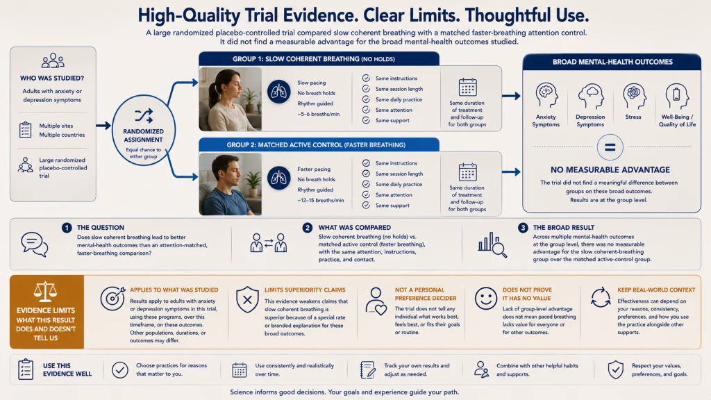 Coherent Breathing Trial and Evidence Limit