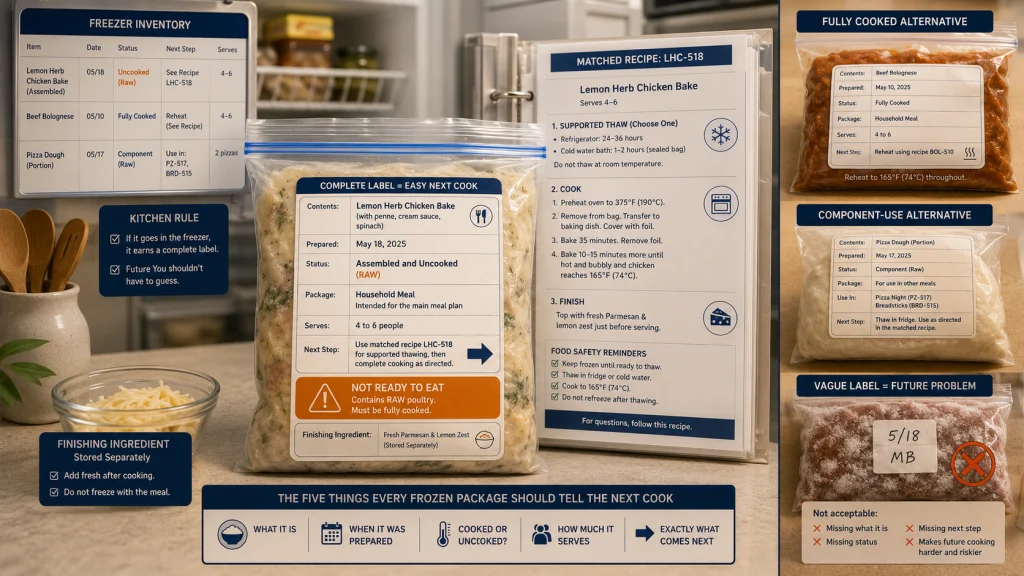 Complete Freezer Meal Label