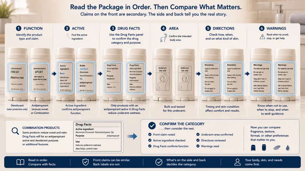 Deodorant Antiperspirant Label Reading