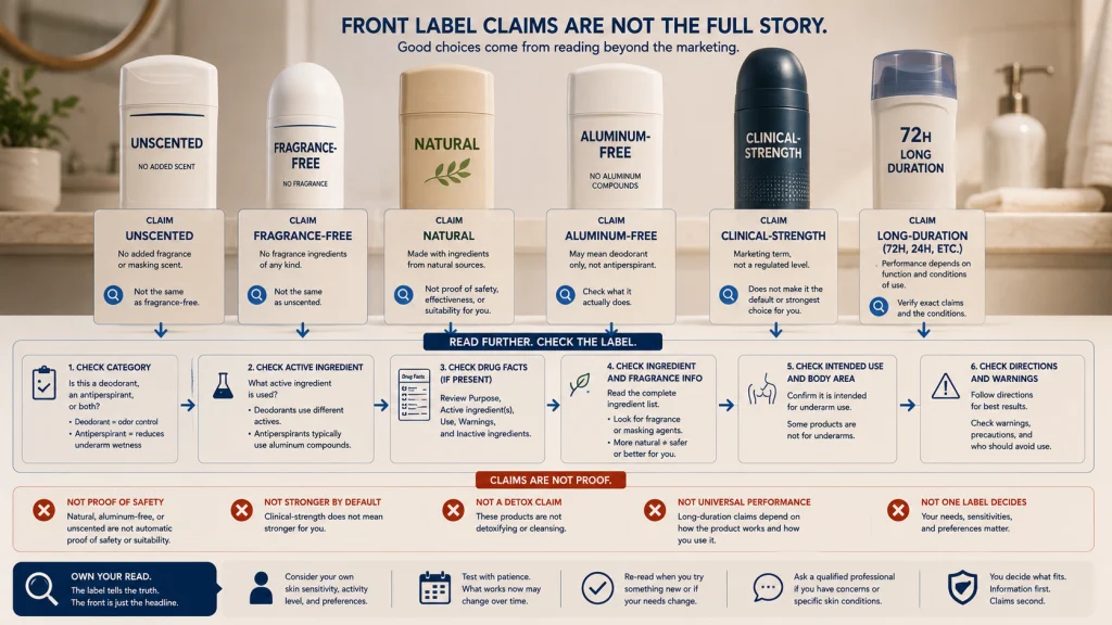 Deodorant Marketing Terms Caution