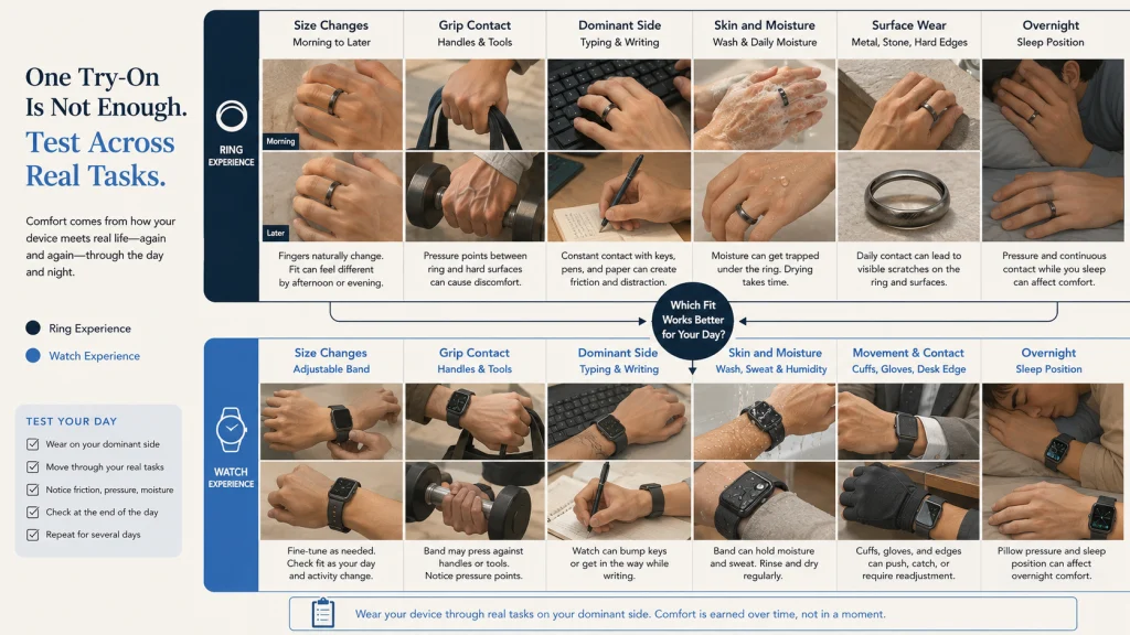 Finger vs Wrist Wear Fit
