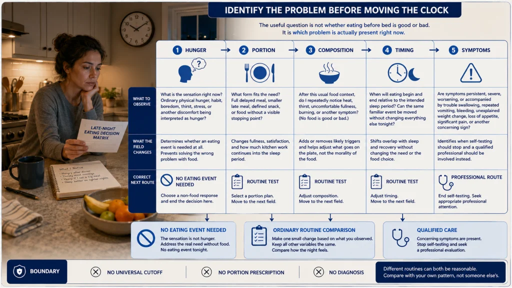 Five Part Late Night Eating Decision Matrix