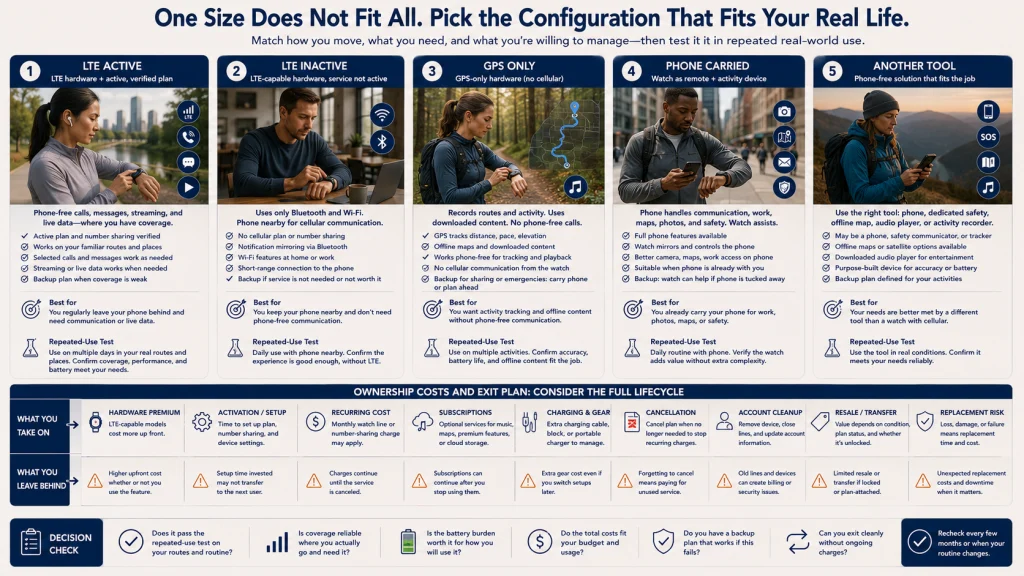 Five Smartwatch Connectivity Configurations