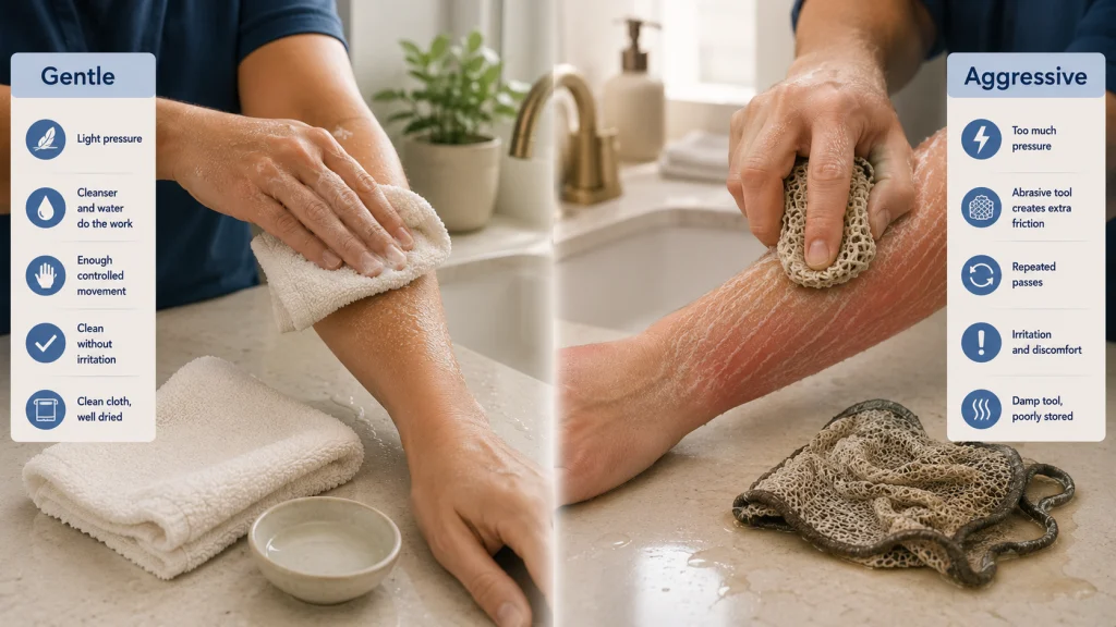 Gentle Washing vs Aggressive Scrubbing