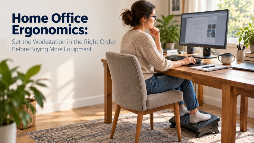 Home Office Ergonomics Set The Workstation In The Right Order Before Buying More Equipment