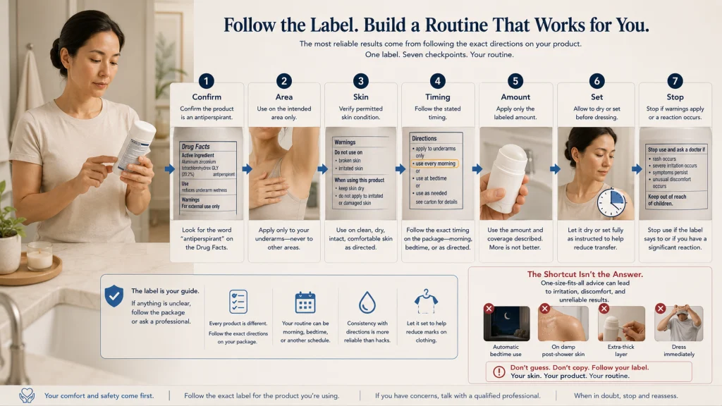 Label Led Antiperspirant Application Sequence