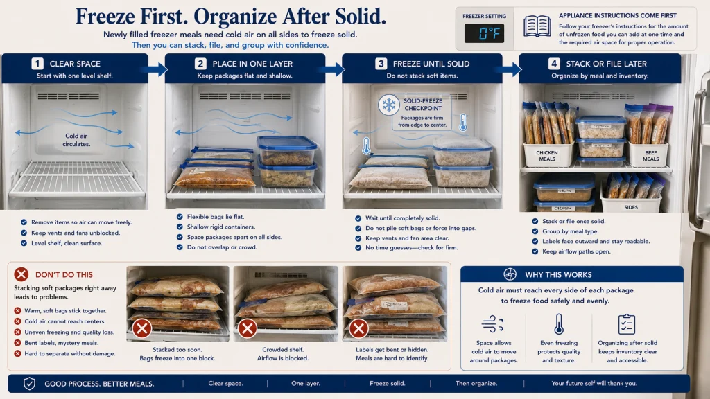 One Layer Freezer Meal Freezing