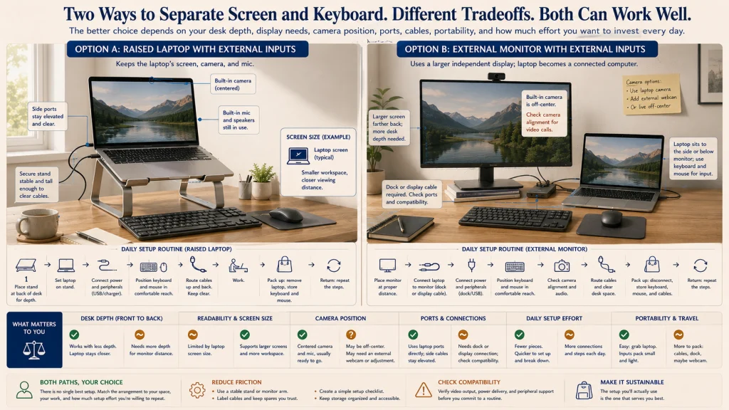 Raised Laptop vs External Monitor