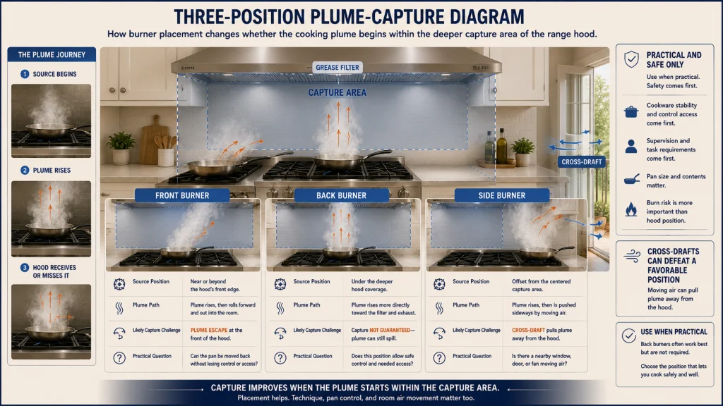 Range Hood Capture Zone and Burner Position